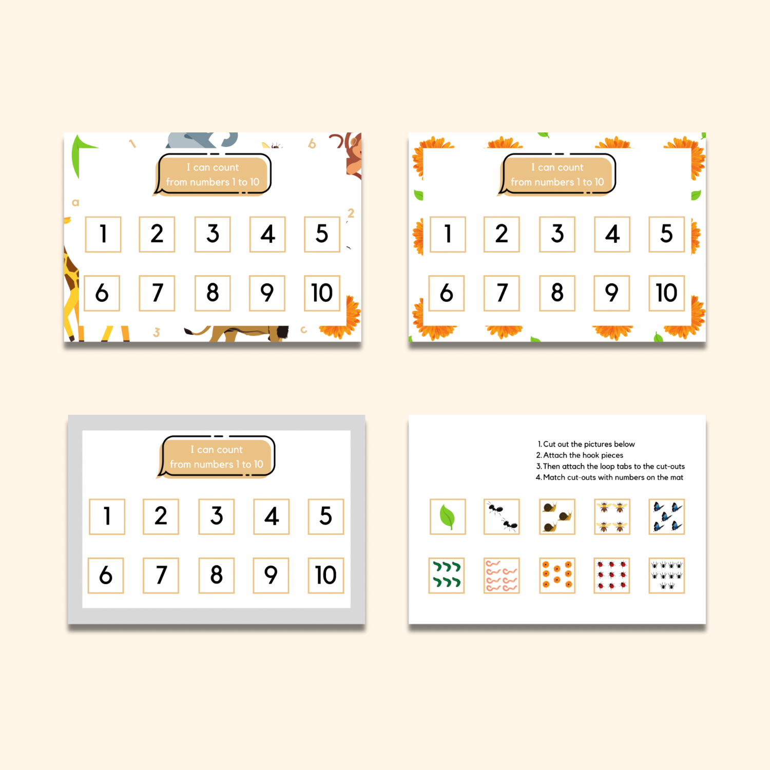 Counting 1-10 Matching Mat