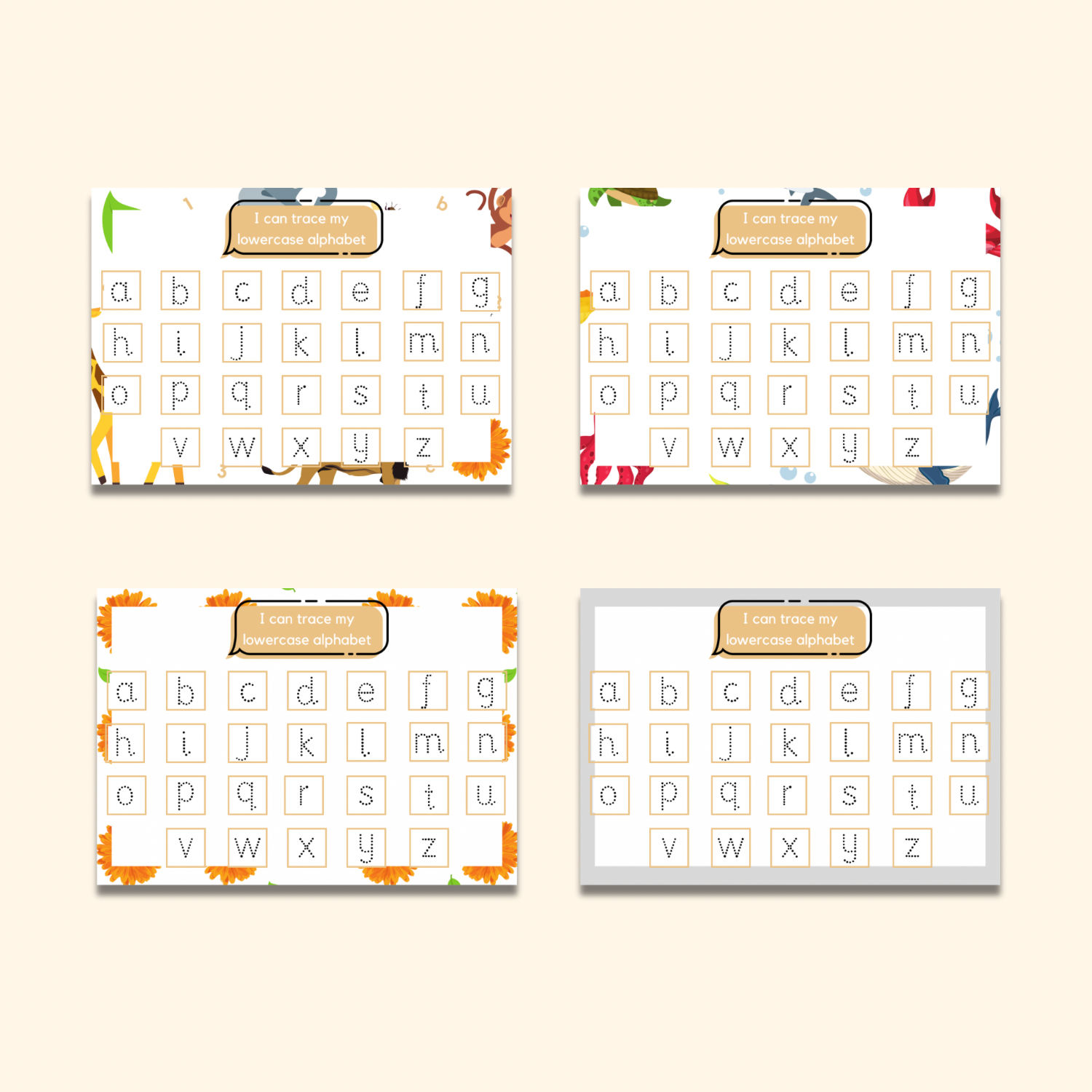 Lowercase Alphabet Writing Mat